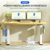 FLEXISPOT Höhenverstellbarer Schreibtisch 140×80cm, mit Haken und 25mm EINTEILIGER Tischplatte, ergonomischer Schreibtisch mit LED-Höhenanzeige und Memory-Funktion (Ahorn, Mousseweiß) Bild 2