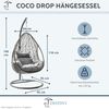 Destiny Hängesessel COCO DROP, inkl. Gestell, mit Auflagen für Sitz- und Rücken, belastbar bis 110 kg Bild 2
