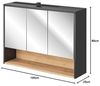 Spiegelschrank Bad 100 cm mit LED Beleuchtung BOLOGNA-56 in anthrazit mit Artisan Eiche Nb, B/H/T: ca. 100/80/25 cm Bild 2