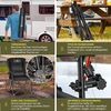 KESSER® Campingstuhl faltbar bis 160 kg | Angelstuhl Faltstuhl Klappstuhl Gepolstert mit Armlehnen | Campinglicht und Getränkehalter + Tasche mit hoher Rückenlehne | Strandstuhl mit Angelhalterung Schwarz / Schwarz Bild 4