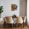 dekoratives Wandaccessoire aus Holz, 'Lotus 10', 59 x 3 x 58, Nussbaum, Schwarz Bild 3
