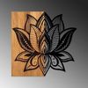 dekoratives Wandaccessoire aus Holz, 'Lotus 10', 59 x 3 x 58, Nussbaum, Schwarz Bild 4