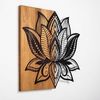 dekoratives Wandaccessoire aus Holz, 'Lotus 10', 59 x 3 x 58, Nussbaum, Schwarz Bild 5