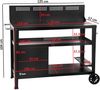 BBQ-Toro Grillablagetisch Grillwagen 125 x 57 x 104 cm, Schwarz, Grilltisch mit Windschutz Bild 3