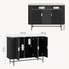 Sideboard Olvehok 110x40x77 cm Schwarz/Marmoroptik, weiß [en. casa] Bild 2
