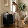 Sideboard Olvehok 110x40x77 cm Schwarz/Marmoroptik, weiß [en. casa] Bild 5