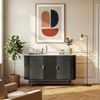 Sideboard Olvehok 110x40x77 cm Schwarz/Marmoroptik, weiß [en. casa] Bild 4