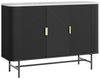 Sideboard Olvehok 110x40x77 cm Schwarz/Marmoroptik, weiß [en. casa] Bild 3