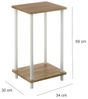 Bodenregal mit 2 Einlegeböden aus MDF und Metall in Natur und Weiß Bild 2