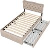 REDOM Polsterbett Doppelbett Bett Stauraumbett Jugendbett gepolsteres Bettgestell (Massivholz Untergestell mit Hydraulisch anhebbarer Bettstauraum, Samt Bezug Funktionsbett mIt Staufächer 140x200 cm mit Matratze), mit weichem Kopfteil Schaum-Polsterung... Bild 5