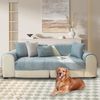 Samt Sofabezug Ecksofa l Form Sofa Überzug Couchbezug Sofa/Couch Wurfdecke Eckcouch 3/2/1 Sitzer Sofaschutz Sofaüberwurfe Sofaschoner Sofabezüge rutschfest Hund Katze (Hellblau,90x160 cm/Rechteckig) Bild 2