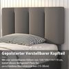 VECELO Polsterbett 90x200 cm mit Lattenrost Rückenlehne, Hautfreundliche Leinenmaterial, Bett Einzelbett Jugendbett(Ohne Matratze), Legierter Stahl, Grau Bild 4