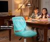 FurnitureR Schreibtischstuhl, Bürostuhl, ergonomisch, ohne Armlehne, höhenverstellbar, Drehstuhl, Violett + Aqua, 40 x 38,5 x 87 cm, 2 Stück Bild 3