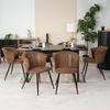 MEUBLE COSY Esszimmerstühle 6er Set Küchenstuhl Skandinavisch Polsterstuhl mit Armlehne Sessel aus Samt Metallbeine, Braun, 55 x 58 x 75. 5cm Bild 2