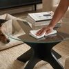 Couchtisch Imi mit Glasplatte Ø70x35 cm Schwarz/Grau [en. casa] Bild 5