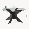 Couchtisch Imi mit Glasplatte Ø70x35 cm Schwarz/Grau [en. casa] Bild 2
