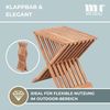 MR. DEKO Beistelltisch Teak klappbar Fishbone – 40x40 cm, kleiner Gartentisch für Balkon (Ideal zu Deckchairs kombinierbar – für drinnen & draußen geeignet, 1-St), Plantagen-Teak – wetterfest, vielseitig, 51 cm hoch Bild 4