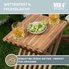 MR. DEKO Beistelltisch Teak klappbar Fishbone – 40x40 cm, kleiner Gartentisch für Balkon (Ideal zu Deckchairs kombinierbar – für drinnen & draußen geeignet, 1-St), Plantagen-Teak – wetterfest, vielseitig, 51 cm hoch Bild 5
