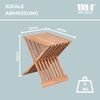MR. DEKO Beistelltisch Teak klappbar Fishbone – 40x40 cm, kleiner Gartentisch für Balkon (Ideal zu Deckchairs kombinierbar – für drinnen & draußen geeignet, 1-St), Plantagen-Teak – wetterfest, vielseitig, 51 cm hoch Bild 2