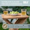 MR. DEKO Beistelltisch Teak klappbar Fishbone – 40x40 cm, kleiner Gartentisch für Balkon (Ideal zu Deckchairs kombinierbar – für drinnen & draußen geeignet, 1-St), Plantagen-Teak – wetterfest, vielseitig, 51 cm hoch Bild 3