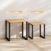 HOMCOM Couchtisch 2er Set Wohnzimmertisch mit Metallrahmen, Satztisch Kaffeetisch Beistelltisch für Wohnzimmer, Schlafzimmer, Balkon Natur Bild 3