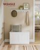 VASAGLE Storage Chest, Storage Bench, Blanket Box with 2 Safety Hinges, Shoe Storage Bench, Barn Style, 40 x 80 x 46.5 cm, for Hallway, Bedroom, Living Room, Matte White LSB064W01 Bild 2