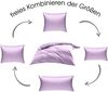Mako-Satin Baumwollsatin Bettwäsche Uni einfarbig zum Kombinieren (Bettbezug 140x200 cm, Flieder) viele Farben & Größen Bild 5