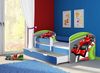 ACMA Kinderbett Jugendbett mit Einer Schublade und Matratze Blau mit Rausfallschutz Lattenrost II 140x70 160x80 180x80 (06 Formel 1, 160x80 + Bettkasten) Bild 2