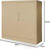 Jan Nowak Kleiner Aktenschrank C001B Büroschrank Metallschrank Aufbewahrungsschrank 2 Verstellbare Fachböden Pulverbeschichtet Abschließbar 92,5 x 90 x 40 cm (Beige) Bild 3