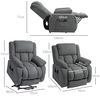 HOMCOM Relaxsessel mit Liegefunktion, Massagefunktion, USB-Abschluss (TV-Sessel mit Heizfunktion, 1-St, Fernsehsessel mit Aufstehhilfe Elektrisch), mit Fernbedienung und Seitentasche, Grau Bild 3
