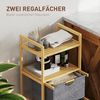 HOMCOM Wäschekorb mit 2 Wäschekörben aus Stoff, offene Ablagen (Wäschebox, 1 St, Wäschesammler), für Badezimmer, Bambus, Natur Bild 4