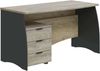 Habitdesign Estil, Bürotisch mit 3 Schubladen, Finish in Anthrazit und Eiche Alaska, Maße: 136 cm (B) x 67 cm (T) x 74 cm (H) Bild 5