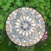 K&L Wall Art Blumenhocker Mosaik Gartentisch Metall Pflanzenhocker Stein Blumentreppe, Naturstein Mosaik Tischplatte Bild 4