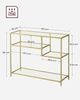 Vasagle Konsolentisch, Flurtisch, Beistelltisch, aus Hartglas, Metallgestell, mit Ablagen, 35 x 100 x 80 cm, modern, für Flur, Wohnzimmer, goldfarben von Songmics LGT022A61 Bild 3