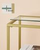 Vasagle Konsolentisch, Flurtisch, Beistelltisch, aus Hartglas, Metallgestell, mit Ablagen, 35 x 100 x 80 cm, modern, für Flur, Wohnzimmer, goldfarben von Songmics LGT022A61 Bild 5