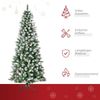 HOMCOM Künstlicher Weihnachtsbaum 180 cm, mit Kunstschnee, 630 Astspitzen, faltbar Standfuß, Tanne, für Weihnachtsfest, Indoor, grün+weiß Bild 3