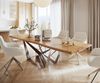 Esstisch Edge 300x100 XL Akazie Natur Spider Flachstahl Edelstahl Live-Edge Bild 2