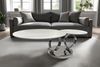 riess-ambiente Couchtisch DANCING RINGS weiß / chrom · runder Keramik-Beistelltisch mit 2 Ebenen (Einzelartikel, 1-St), Wohnzimmer · 2 Tischplatten · Marmor-Design · Metall · drehbar Bild 2