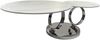 riess-ambiente Couchtisch DANCING RINGS weiß / chrom · runder Keramik-Beistelltisch mit 2 Ebenen (Einzelartikel, 1-St), Wohnzimmer · 2 Tischplatten · Marmor-Design · Metall · drehbar Bild 5