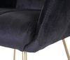 Esszimmerstuhl HWC-F37, Stuhl Küchenstuhl, Retro Design Samt goldene Füße ~ schwarz Bild 5