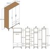 Dmora Kleiderschrank 3 Türen Shaula 120x47,5 cm Braun Bild 3