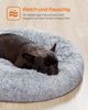 Feandrea Hundebett flauschig, Katzenbett, Donut Kissen, waschbar, Polsterung in der Mitte herausnehmbar, Langer Plüsch, 70 cm Durchmesser, Ombré-Grau PGW039G01 Bild 3