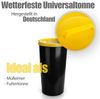 BigDean wetterfeste Universaltonne 60L mit luftdicht verschließbarem Deckel in Gelb – auch als Mülleimer – Futtertonne oder Mülltonne geeignet – Innen + Außen geeignet – Made in Germany Bild 5