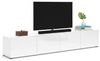 Dmora - Fernsehschrank Randfontein, Ständer für Wohnzimmerfernseher, Niedriges Wohnzimmer-Sideboard, TV-Ständerbasis, Made in Italy, 225x38h39 cm, Glänzendes Weiß Bild 3