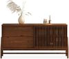 IDIMEX Sideboard ADAMO, Kommode 145 cm aus Massivholz mit Lamellen-Schiebetür Kastanie Finish Bild 2