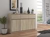 AKORD Kommode K 140 cm 3 | Schubladen und 3 Türen || für das Wohnzimmer Schlafzimmer Schrank Büro Arbeitszimmer | Modernes Funktionales Design Schichtstoffplatte 16 mm Farbe Eiche Sonoma Bild 2