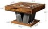 LITTLE TREE Quadratischer Couchtisch, moderner rustikaler Couchtisch für das Wohnzimmer, Holztisch mit verstellbaren Füßen, braun Bild 3