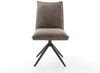 Drehstuhl Lelio-Flex Mikrofaser Taupe Vintage Kreuzgestell breit Schwarz 360° drehbar Wippfunktion Taschenfederkern Bild 3