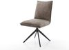 Drehstuhl Lelio-Flex Mikrofaser Taupe Vintage Kreuzgestell breit Schwarz 360° drehbar Wippfunktion Taschenfederkern Bild 2