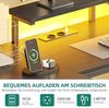 YITAHOME Gaming Tisch mit Steckdosen & LED-Lichter, Computer Schreibtisch mit Schubladen & Stauraum, Reversibler Eckschreibtisch mit Regalen, Computertisch für Home Office, 158x100 cm, Schwarz Bild 4